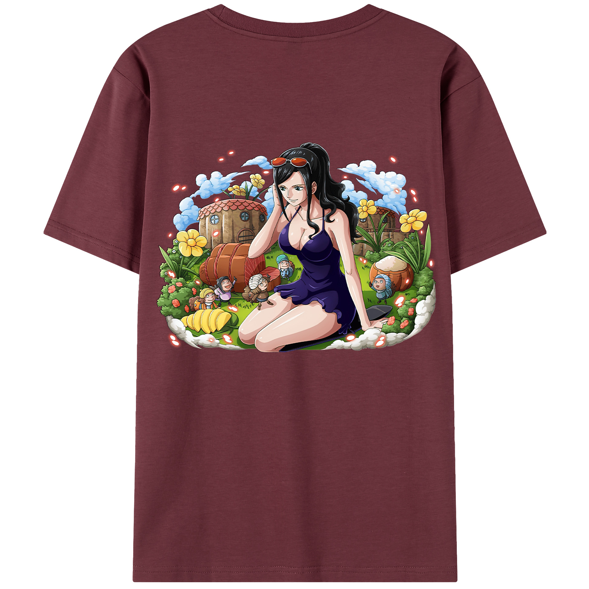 ワンピース ニコ・ロビン ONE PIECE Nico Robin 綿100％半袖Tシャツ（背面プリント）